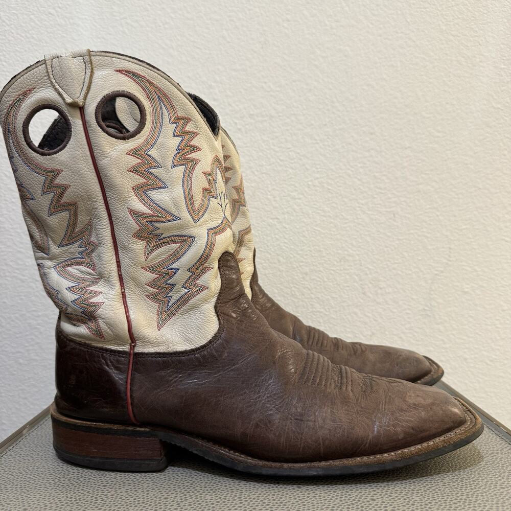 Men’s JUSTIN BR357 Bent Rail Brown Arizona Cafe Square Toe Cowboy Boots 10.5 D